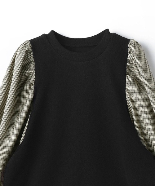 179/WG（イチナナキュウダブルジー）の「チェックスリーブ ドッキングプルオーバー（Tシャツ/カットソー・レディース・グリーン/ボルドー/ブラック・FREE）」の17枚目の写真