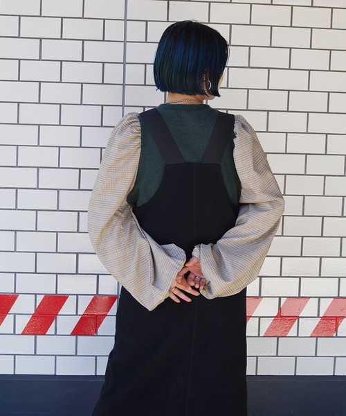 179/WG（イチナナキュウダブルジー）の「チェックスリーブ ドッキングプルオーバー（Tシャツ/カットソー・レディース・グリーン/ボルドー/ブラック・FREE）」の9枚目の写真