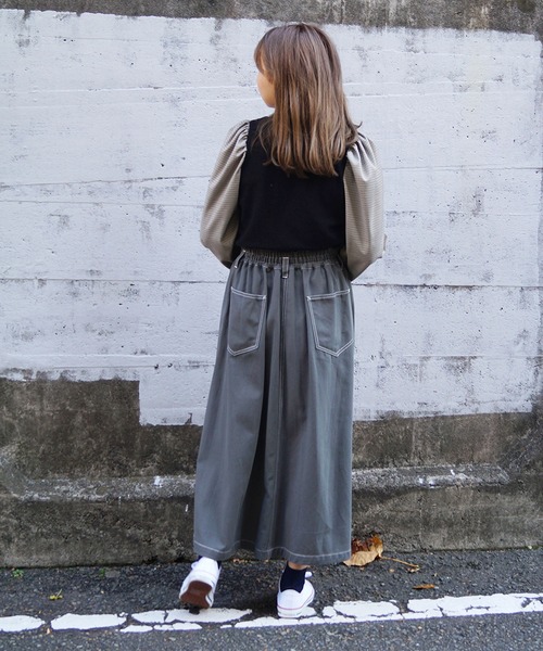 179/WG（イチナナキュウダブルジー）の「チェックスリーブ ドッキングプルオーバー（Tシャツ/カットソー・レディース・グリーン/ボルドー/ブラック・FREE）」の11枚目の写真