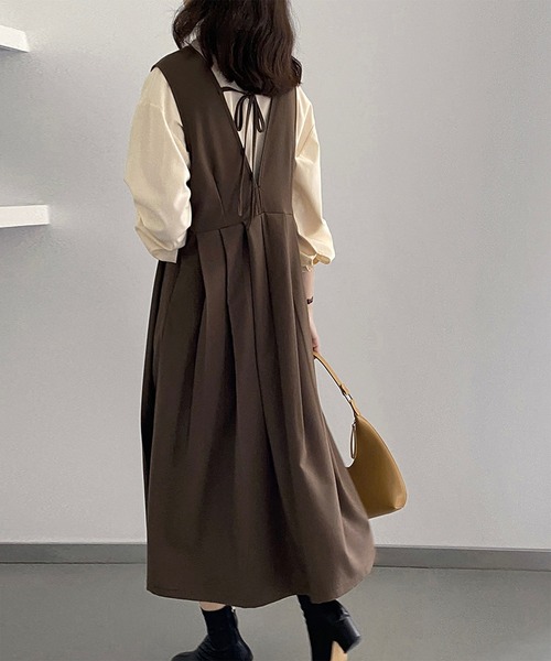 韓国風背中リボン ジャンパースカートワンピース ジャンパースカート Aimoha アイモハ のファッション通販 Zozotown