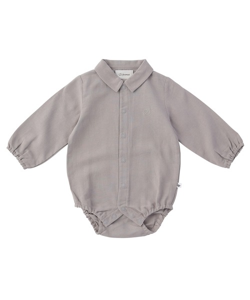D.fesense（ディーフェセンス）の「シャツボディ（サロペット/オーバーオール・キッズ・グレー/オフホワイト・80ｃｍ/70cm）」の2枚目の写真