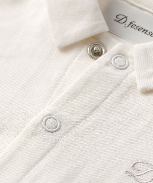 D.fesense（ディーフェセンス）の「シャツボディ（サロペット/オーバーオール・キッズ・グレー/オフホワイト・80ｃｍ/70cm）」の4枚目の写真