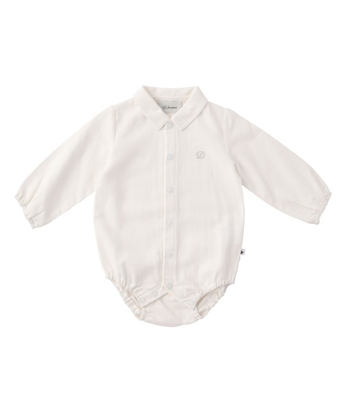 D.fesense（ディーフェセンス）の「シャツボディ（サロペット/オーバーオール・キッズ・グレー/オフホワイト・80ｃｍ/70cm）」の7枚目の写真