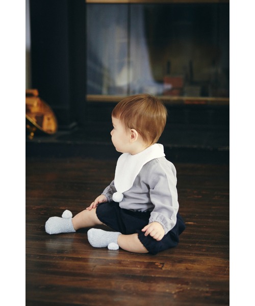 D.fesense（ディーフェセンス）の「シャツボディ（サロペット/オーバーオール・キッズ・グレー/オフホワイト・80ｃｍ/70cm）」の5枚目の写真