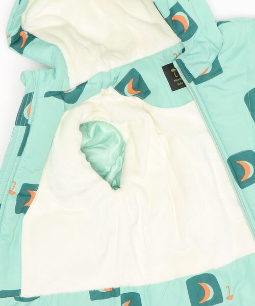 moimoln（モイモルン）の「カラフルムーン柄ハーフダウンジャケット（ダウンジャケット/コート・キッズ・ミント・130cm/120cm/110cm/90cm/100cm）」の3枚目の写真