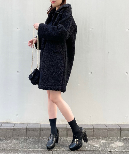 titty＆Co. PETIT by poyo（ティティーアンドコープティバイポヨ）の「【ファッションインフルエンサーPOYO×titty&Co.PETIT 】もこもこパール釦コート（その他アウター・レディース・ホワイト/ブラック・FREE）」の21枚目の写真