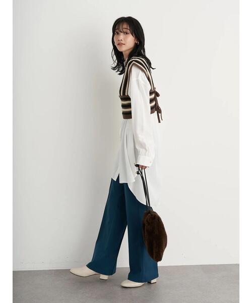 earth music&ecology(アースミュージックアンドエコロジー)の「ストレッチフレアパンツ *(その他パンツ・レディース・ブラック/ダークグリーン/オレンジ/チェック/その他9・S/M/L)」の11枚目の写真