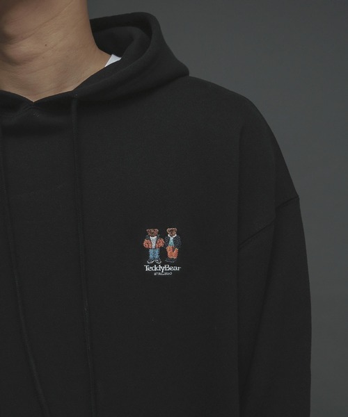 SENSE OF PLACE by URBAN RESEARCH（センスオブプレイスバイアーバンリサーチ）の「『別注』TeddyBear×SENSE OF PLACE　テディベアウラキモウスウェットC（パーカー・メンズ・ブラック/ベージュ/オレンジ・MEDIUM/LARGE）」の2枚目の写真