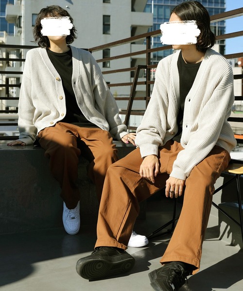 8(eight)(エイト)の「ざっくり畦編みカーディガン(カーディガン/ボレロ・メンズ・サックスブルー/マスタード/ホワイト/ブラック/ライトグレー/グレー系その他/グレイッシュベージュ/ダークブラウン/ケリー/ネイビー・MEDIUM/LARGE/X-LARGE)」の6枚目の写真