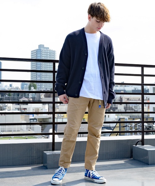 8(eight)(エイト)の「ざっくり畦編みカーディガン(カーディガン/ボレロ・メンズ・サックスブルー/マスタード/ホワイト/ブラック/ライトグレー/グレー系その他/グレイッシュベージュ/ダークブラウン/ケリー/ネイビー・MEDIUM/LARGE/X-LARGE)」の12枚目の写真