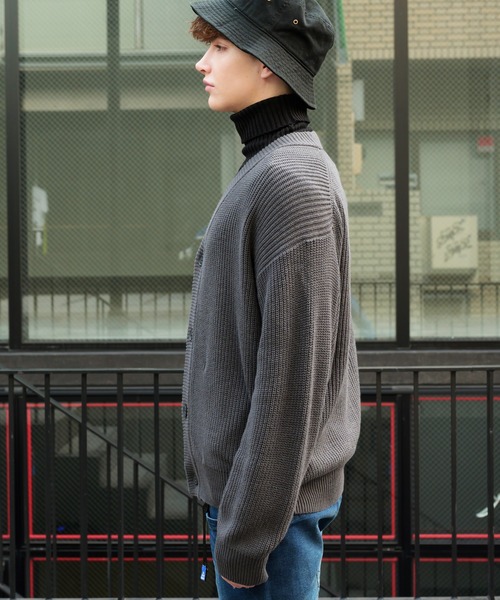 8(eight)(エイト)の「ざっくり畦編みカーディガン(カーディガン/ボレロ・メンズ・サックスブルー/マスタード/ホワイト/ブラック/ライトグレー/グレー系その他/グレイッシュベージュ/ダークブラウン/ケリー/ネイビー・MEDIUM/LARGE/X-LARGE)」の21枚目の写真