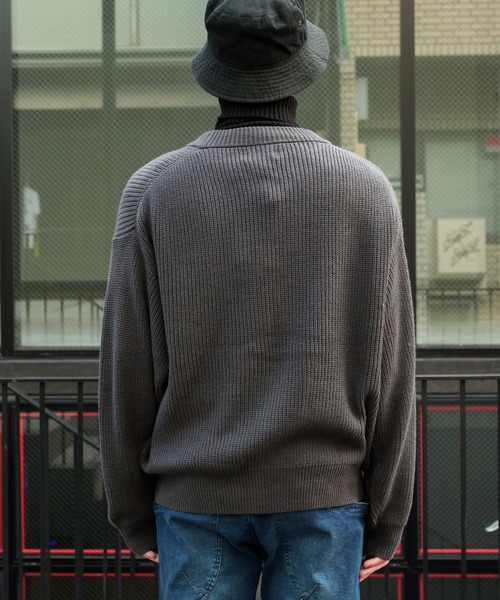 8(eight)(エイト)の「ざっくり畦編みカーディガン(カーディガン/ボレロ・メンズ・サックスブルー/マスタード/ホワイト/ブラック/ライトグレー/グレー系その他/グレイッシュベージュ/ダークブラウン/ケリー/ネイビー・MEDIUM/LARGE/X-LARGE)」の22枚目の写真