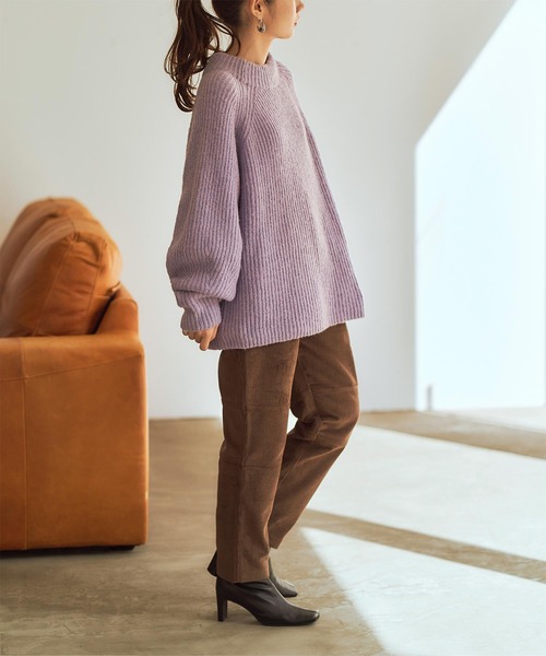 titivate(ティティベイト)の「コーデュロイ切替テーパードパンツ(その他パンツ・レディース・イエロー/ブラウン/アイボリー/ブルー・M/L/S)」の11枚目の写真