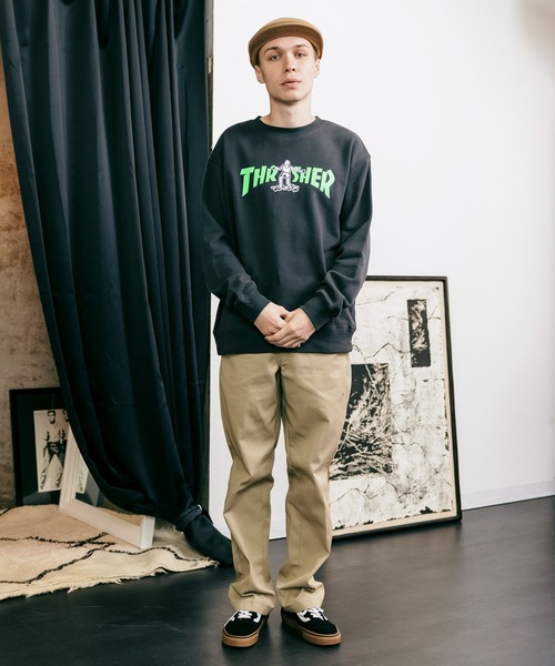 THRASHER（スラッシャー）の「別注：THRASHER/スラッシャー GONZ MAGロゴ ロゴスウェット（スウェット・メンズ・チャコール/ブラック/ホワイト・L/M/XL）」の8枚目の写真