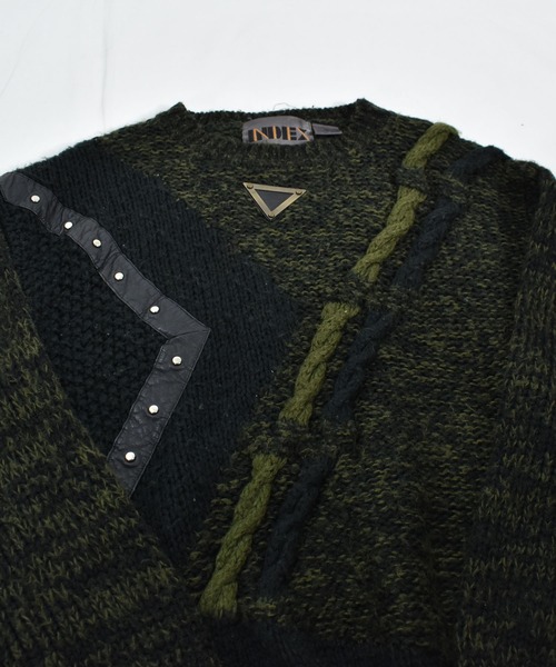 VINTAGE(ヴィンテージ)の「【ヴィンテージ古着】90's INDEX プルオーバーニット デザインニット(ニット/セーター・メンズ・グリーン・LARGE)」の4枚目の写真