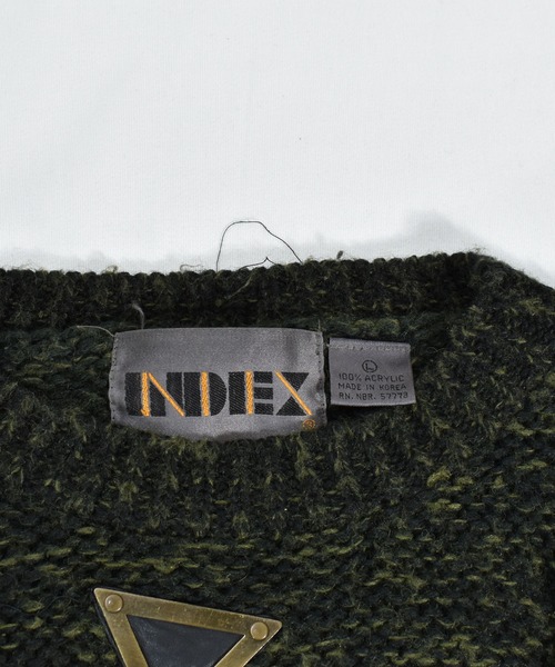 VINTAGE(ヴィンテージ)の「【ヴィンテージ古着】90's INDEX プルオーバーニット デザインニット(ニット/セーター・メンズ・グリーン・LARGE)」の6枚目の写真