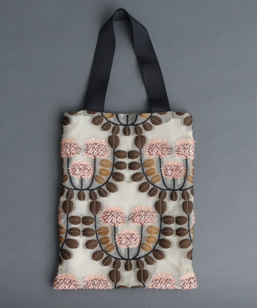 peu pres（プープレ）の「れんげ草JQ バッグ（トートバッグ・レディース・ピンク/オレンジ・FREE）」の2枚目の写真