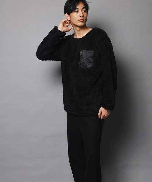 JACKROSE（ジャックローズ）の「WEB限定 JE-CRS0-シェルパフリーストレーナー（スウェット・メンズ・ブラック/グレー・M/L）」の14枚目の写真