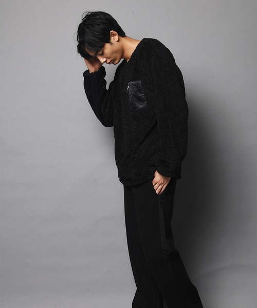 JACKROSE（ジャックローズ）の「WEB限定 JE-CRS0-シェルパフリーストレーナー（スウェット・メンズ・ブラック/グレー・M/L）」の15枚目の写真