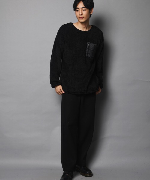 JACKROSE（ジャックローズ）の「WEB限定 JE-CRS0-シェルパフリーストレーナー（スウェット・メンズ・ブラック/グレー・M/L）」の17枚目の写真