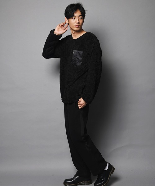 JACKROSE（ジャックローズ）の「WEB限定 JE-CRS0-シェルパフリーストレーナー（スウェット・メンズ・ブラック/グレー・M/L）」の20枚目の写真