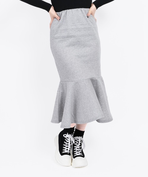 WC(ダブル シー)の「スウェットマーメイドスカート(スカート・レディース・ブラック/グレー・FREE)」の1枚目の写真