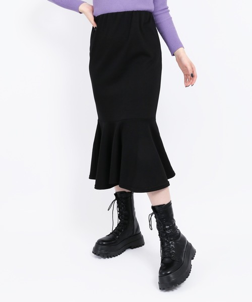WC(ダブル シー)の「スウェットマーメイドスカート(スカート・レディース・ブラック/グレー・FREE)」の2枚目の写真
