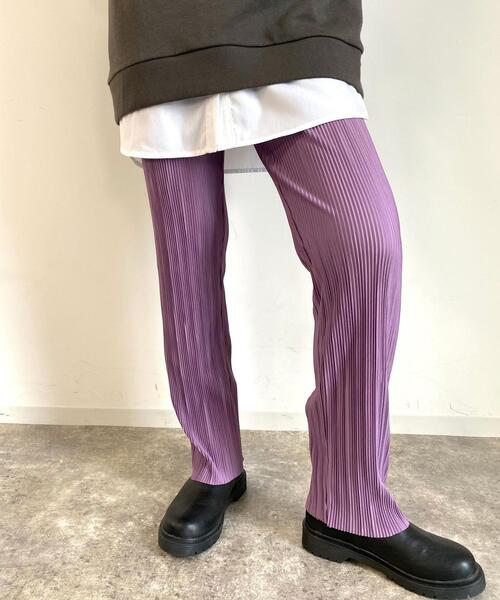 MLI'A(エムリア)の「プリーツストレートイージー/パンツ(その他パンツ・レディース・グレー系その他/カーキ/ブラック/パープル/イエロー系その他・FREE)」の11枚目の写真