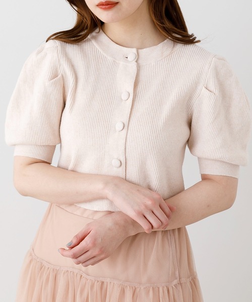 SLURR（スラ―）の「【マシンウォッシャブル】パフスリーブリブニット（ニット/セーター・レディース・ベージュ/ライトベージュ・FREE）」の2枚目の写真