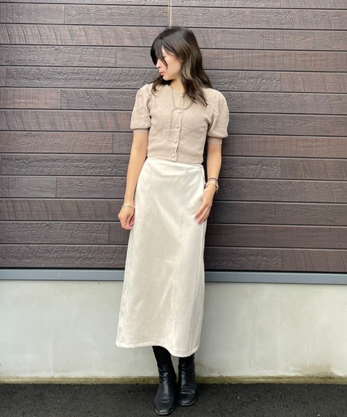 SLURR（スラ―）の「【マシンウォッシャブル】パフスリーブリブニット（ニット/セーター・レディース・ベージュ/ライトベージュ・FREE）」の7枚目の写真