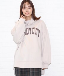 Cutie Blonde | 裏起毛ハイネックBIGチュニック(スウェット)