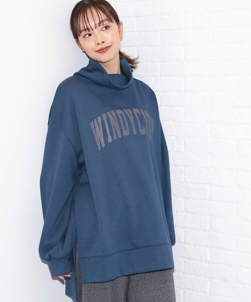 Cutie Blonde(キューティーブロンド)の「◆裏起毛ハイネックBIGチュニック(スウェット・レディース・ブラウン系その他2/ブルー/ライトベージュ/グレー系その他・00)」の1枚目の写真