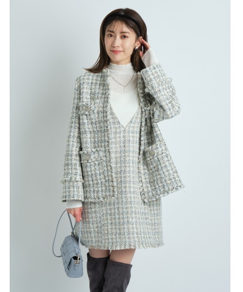 Apuweiser-riche（アプワイザーリッシェ）の「ハイネックシアーニット（ニット/セーター・レディース・ホワイト/グリーン/コーラルピンク/チャコールグレー・2）」の6枚目の写真