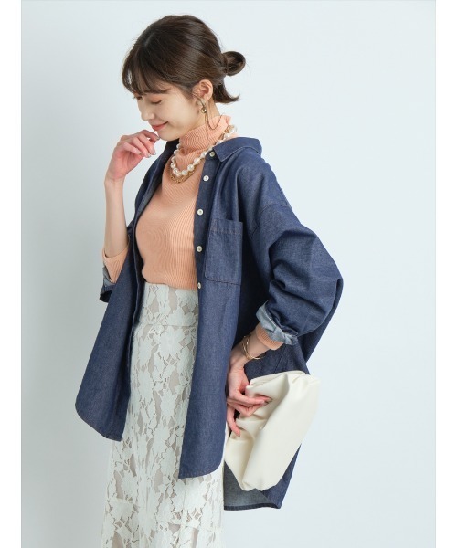 Apuweiser-riche（アプワイザーリッシェ）の「ハイネックシアーニット（ニット/セーター・レディース・ホワイト/グリーン/コーラルピンク/チャコールグレー・2）」の14枚目の写真