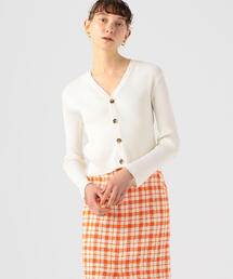 TOMORROWLAND  | コットンリブ Vネックショートカーディガン(カーディガン/ボレロ)
