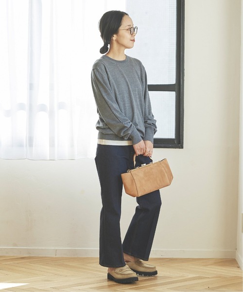 plage(プラージュ)の「【ROBERTO COLLINA/ロベルトコリーナ】SP クルーネックプルオーバー◆(ニット/セーター・レディース・チャコールグレー/ピンク・FREE)」の7枚目の写真