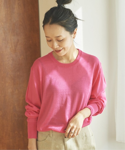 plage(プラージュ)の「【ROBERTO COLLINA/ロベルトコリーナ】SP クルーネックプルオーバー◆(ニット/セーター・レディース・チャコールグレー/ピンク・FREE)」の13枚目の写真