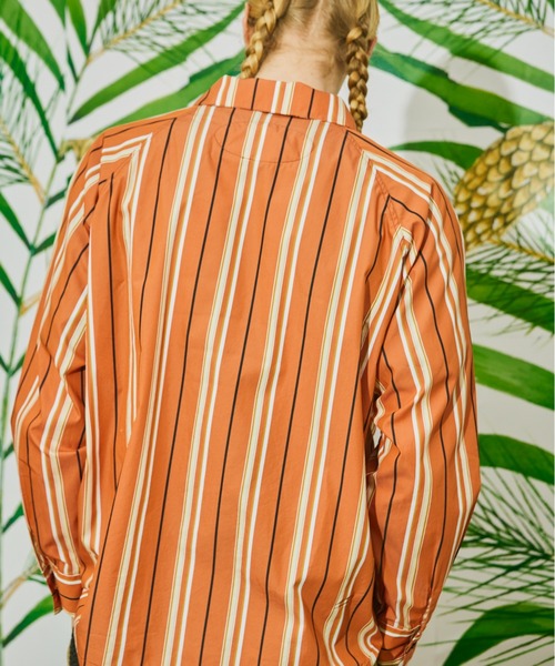 AlexanderLeeChang(アレキサンダーリーチャン)の「AlexanderLeeChang アレキサンダーリーチャン / STRIPE SEO-L SHIRTS セオエルストライプシャツ / AC022202(シャツ/ブラウス・メンズ・オレンジ/ネイビー/ブルー・3/2)」の12枚目の写真