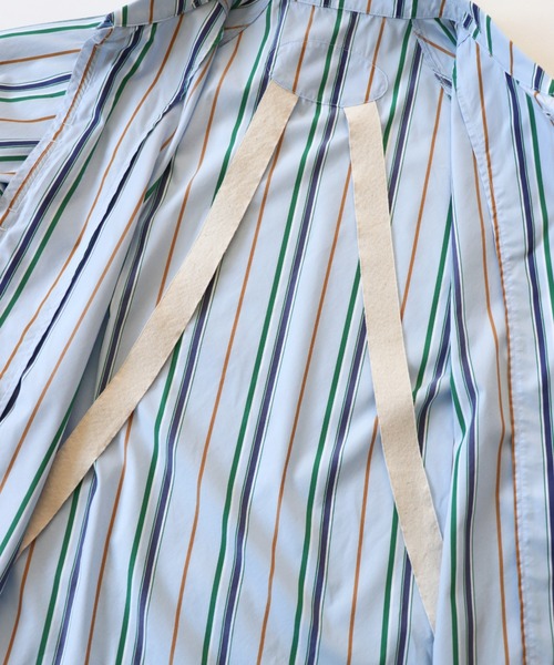 AlexanderLeeChang(アレキサンダーリーチャン)の「AlexanderLeeChang アレキサンダーリーチャン / STRIPE SEO-L SHIRTS セオエルストライプシャツ / AC022202(シャツ/ブラウス・メンズ・オレンジ/ネイビー/ブルー・3/2)」の16枚目の写真