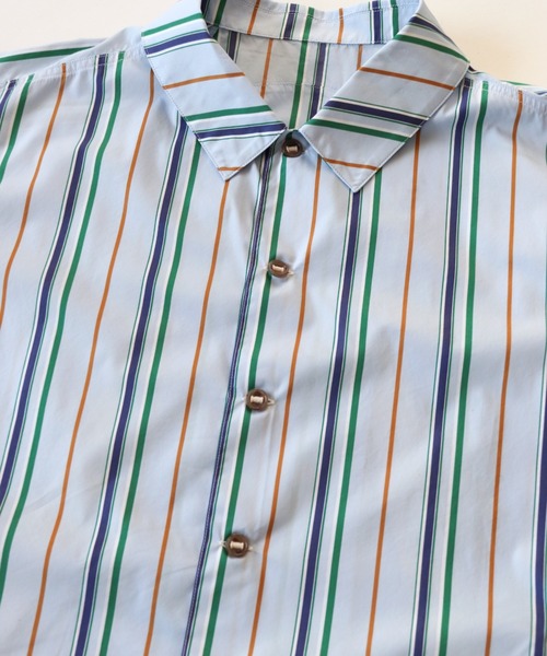AlexanderLeeChang(アレキサンダーリーチャン)の「AlexanderLeeChang アレキサンダーリーチャン / STRIPE SEO-L SHIRTS セオエルストライプシャツ / AC022202(シャツ/ブラウス・メンズ・オレンジ/ネイビー/ブルー・3/2)」の17枚目の写真