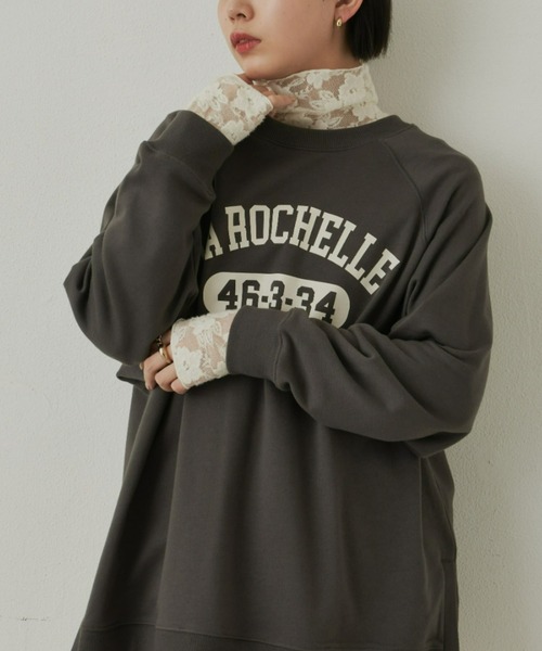 Aunt Marie's（アントマリーズ）の「カレッジロゴスウェット（スウェット・レディース・イエロー/グリーン/ネイビー/ホワイト/ライトブルー/アイボリー/チャコールグレー・FREE）」の3枚目の写真