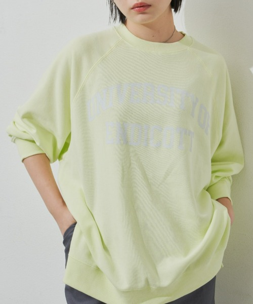 Aunt Marie's（アントマリーズ）の「カレッジロゴスウェット（スウェット・レディース・イエロー/グリーン/ネイビー/ホワイト/ライトブルー/アイボリー/チャコールグレー・FREE）」の7枚目の写真