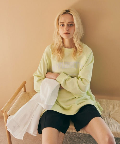 Aunt Marie's（アントマリーズ）の「カレッジロゴスウェット（スウェット・レディース・イエロー/グリーン/ネイビー/ホワイト/ライトブルー/アイボリー/チャコールグレー・FREE）」の16枚目の写真