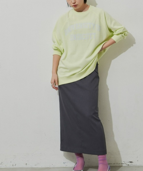 Aunt Marie's（アントマリーズ）の「カレッジロゴスウェット（スウェット・レディース・イエロー/グリーン/ネイビー/ホワイト/ライトブルー/アイボリー/チャコールグレー・FREE）」の8枚目の写真