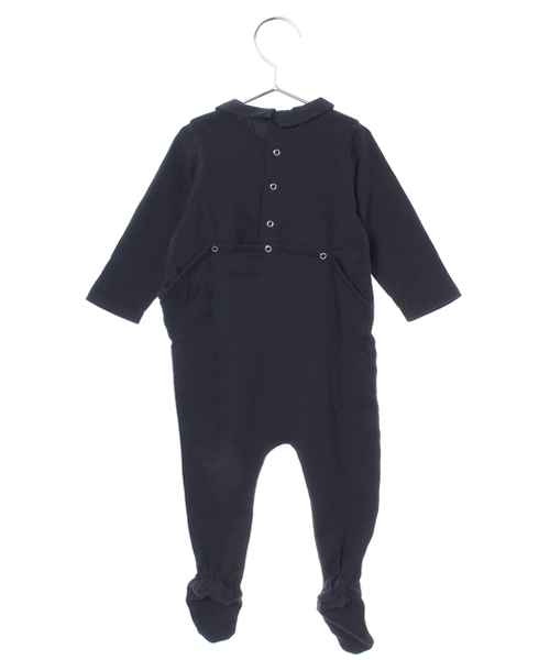 BONTON（ボントン）の「無地襟付きパジャマ（ロンパース・キッズ・ネイビー・12M）」の2枚目の写真