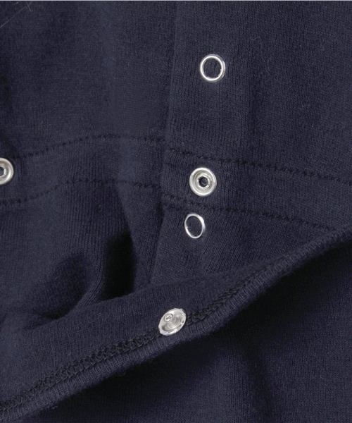 BONTON（ボントン）の「無地襟付きパジャマ（ロンパース・キッズ・ネイビー・12M）」の7枚目の写真