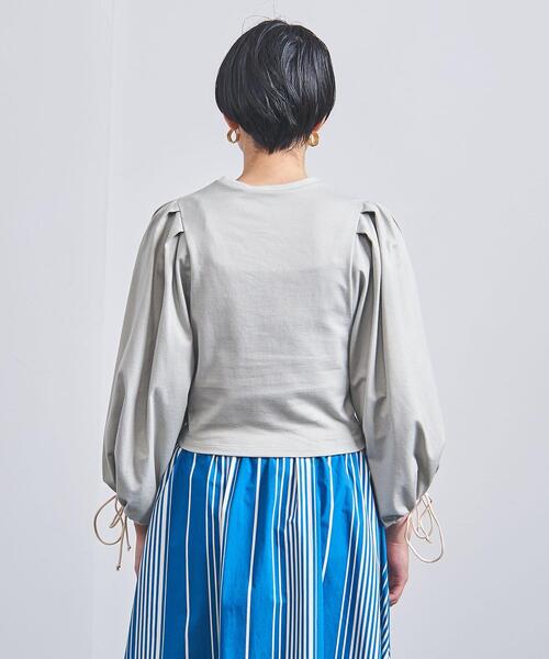 ELIN（エリン）の「＜ELIN（エリン）＞ギャザースリーブ プルオーバー（Tシャツ/カットソー・レディース・オフホワイト/ライム・FREE）」の5枚目の写真