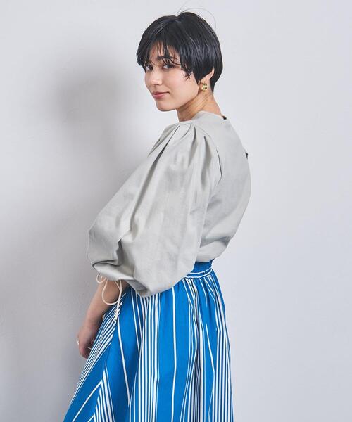 ELIN（エリン）の「＜ELIN（エリン）＞ギャザースリーブ プルオーバー（Tシャツ/カットソー・レディース・オフホワイト/ライム・FREE）」の6枚目の写真