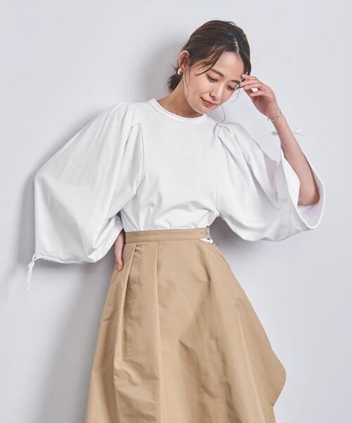 ELIN（エリン）の「＜ELIN（エリン）＞ギャザースリーブ プルオーバー（Tシャツ/カットソー・レディース・オフホワイト/ライム・FREE）」の8枚目の写真