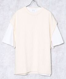 TIMELY WARNING | Timely Warning / オーバーサイズ　ルーズビッグシルエット　ドロップショルダー　ジャガードベスト×Ｔシャツ アンサンブル(アンサンブル)